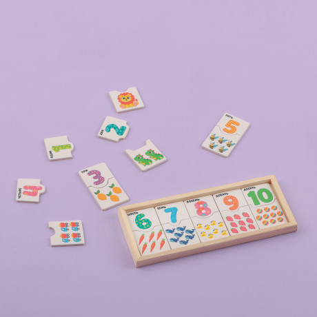 ИГРОЛЕНД Развивающий набор "Первый счет", дерево, 21х8,5см