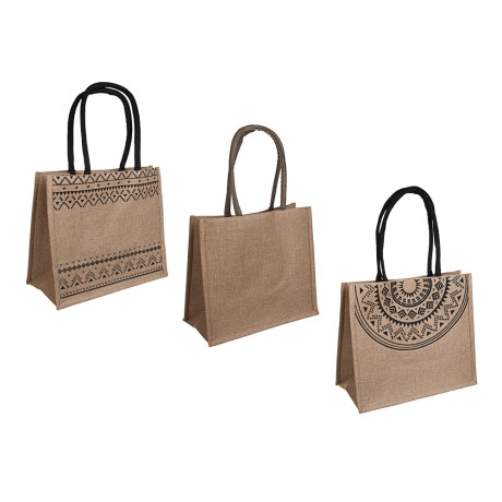 Сумка пляжная на плечо с длинными ручками, на кнопке, тм ЮL, 34x30x17 см, хлопок, лен, 3 вида