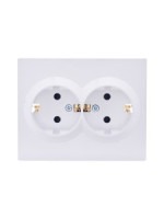 Lezard VESNA роз. земля СУ 2 мест. 16А белая. (шторки) (ПБТ) (корп. ABS) 742-0200-178B