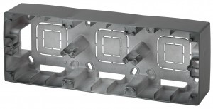 ЭРА 12 коробка-переходник ОУ для накл. монтажа 3 пост. роз. антрацит 12-6103-05 5745