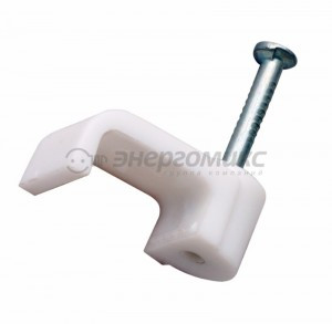 REXANT скоба плоская с гвоздем пластик.  5мм х 2мм (упак. 50 шт.), (10!) 07-4205