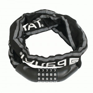 Замок навесной БУЛАТ ВС 606ЦК (d6*1000) ЧЕРНЫЙ с цепью кодовый (6) (30,15)