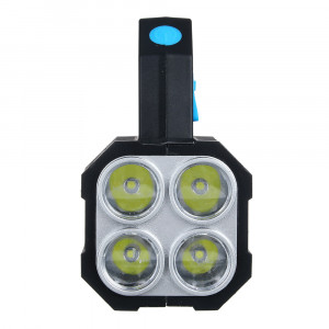 ЕРМАК Фонарь прожектор, 4 LED + COB, 4 режима, 2000мАч, USB кабель, пластик
