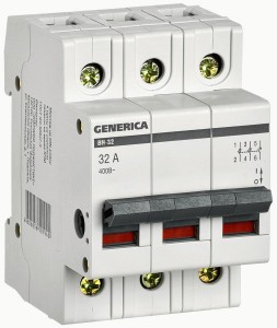 IEK GENERICA выкл. нагрузки (мини-рубильник) ВН-32 3Р 32А