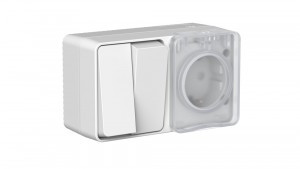 Systeme Electric AtlasDesign Profi54 блок ОУ (роз.16А земля, штор.+2кл выкл.10А)серый ATN543074 (6!)