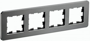 IEK BRITE Рамка СУ 4 мест. РУ-4-1-Бр металл титан RE BR-M42-M-01-K48