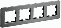 IEK BRITE Рамка СУ 4 мест. РУ-4-1-Бр металл титан RE BR-M42-M-01-K48