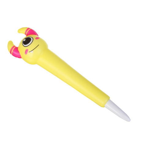 Ручка-мялка шариковая синяя, в форме монстрика, 4 дизайна