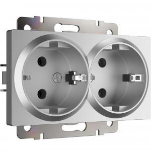 Werkel мех. роз. СУ 2 мест. 16A земля (серебряный) W1172006 a051525