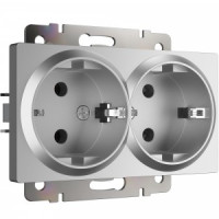 Werkel мех. роз. СУ 2 мест. 16A земля (серебряный) W1172006 a051525