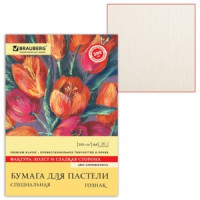 Папка д/пастели А4, 210х297мм, 20 л., BRAUBERG тонир. Бум. сл. кость, ГОЗНАК Холст 200г/м2 126307