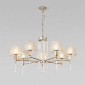 Eurosvet св-к св/д подвес.E14 7x40W 890х890х900 зол мат./беж. Charuel 60148/7 Умный дом a064945