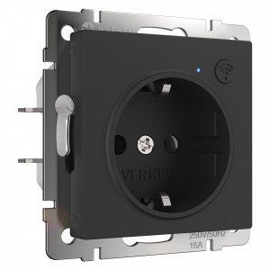 Werkel мех. роз. СУ 1 мест. 16A земля шторки Wi-Fi (черный матовый) W1171608 a056422