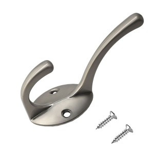 Крючок-вешалка мебельн 2-рожк СТАНДАРТ 603 SN мат. никель Инд. уп. на подвесе (600,50)