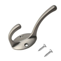 Крючок-вешалка мебельн 2-рожк СТАНДАРТ 603 SN мат. никель Инд. уп. на подвесе (600,50)