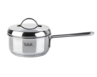 Ковш нерж сталь с крышкой Камилла 0,6л, стенки 0,5мм, дно 3,0мм, индукция TalleR TR-11107