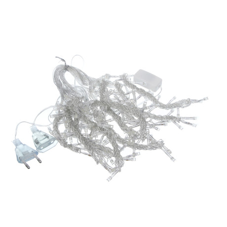 СНОУ БУМ Эл.гирлянда занавес, 1.5x1.5м, 150LED, белый, 10 нитей, пост.свеч., ПВХ прозр., 220В