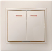 IEK КВАРТА ВС10-2-1-ККм выкл. СУ 2 кл. с инд. 10А крем. EVK21-K33-10-DM