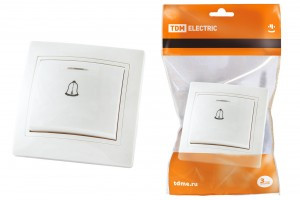 TDM Таймыр кнопка звон. СУ 1 кл. 6А бел. (керам., осн., инд) (10!) SQ1814-0010