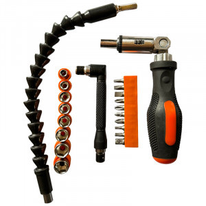 Park Отвертка реверсивная с шарниром 21 предмет, гибкий удлинитель 109103