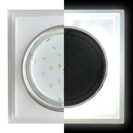 Ecola GX53 H4 LD5315 св-к Стекло Квадрат со ступеньками подсветка 4K Хром-мат 38x120 SL53SSECH (10!)