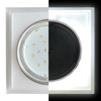 Ecola GX53 H4 LD5315 св-к Стекло Квадрат со ступеньками подсветка 4K Хром-мат 38x120 SL53SSECH (10!)