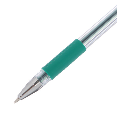 Ручка гелевая ClipStudio с резиновым держателем наконечник 0,5 мм, зеленая
