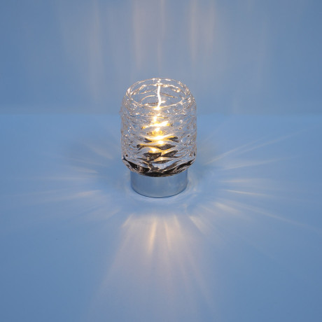 Светильник LED, 8.7х8.7х12 см, металл, стекло, 2xААА, арт.1