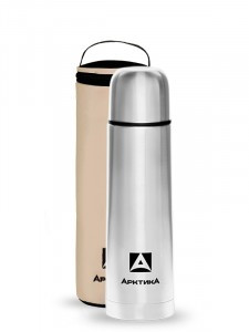 Термос Арктика 101-500А, узк. горло, 0,5л, чехол, нерж. сталь