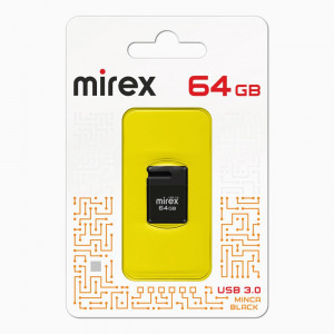 Флеш-карта (памяти) Mirex MINCA BLACK 64GB USB 3.0 (ecopack)