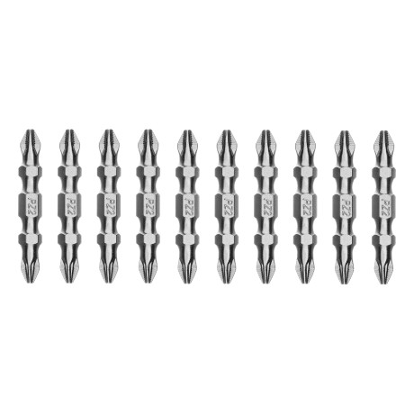 Бита двухстор., PH2-PZ2х45мм, сталь S2, 10шт. Gross