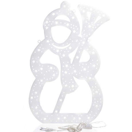 Гирлянда-панно СНЕГОВИК ЦВЕТНОЕ/D-40см, пластик/