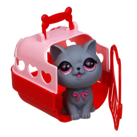 ИГРОЛЕНД Питомец в переноске, PP, ABS, 8х9х9 см 3 дизайна