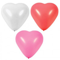 Шары воздушные в форме сердца ЗОЛОТАЯ СКАЗКА, 12" (25 см), КОМПЛЕКТ 50 штук, 3 цвета, пакет, 105008