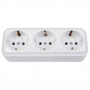 Bylectrica Вариант роз. 16А 3 мест. ОУ (земля) (корп. ABS) белый РА16-0162