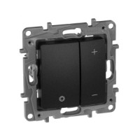 IEK ETIKA Plus мех. диммера нажим. СУ 1 кл. антрацит 230В (20-400Вт) 672618