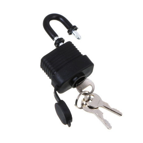 ЕРМАК Замок навесной, 30 мм, влагозащищенный, длинная дужка, 2 ключа, цвет черный