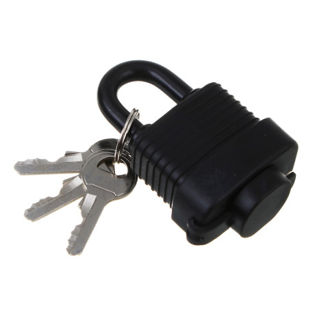 ЕРМАК Замок навесной, 30 мм, влагозащищенный, длинная дужка, 2 ключа, цвет черный