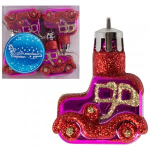 Набор елочных украшений "Машинки" (4шт) Волшебная страна