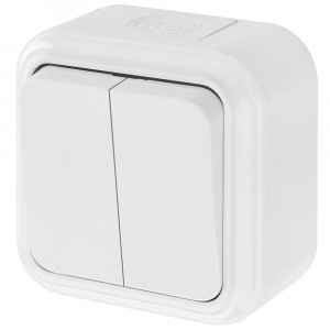 Bylectrica ПРАЛЕСКА АКВА выкл. ОУ 2 кл. 6А бел., пластик, IP54 А56-224