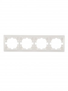 Lezard Мира рамка 4 мест. (б/вст, горизонт.) бел. (PC) 701-0200-149