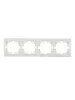 Lezard Мира рамка 4 мест. (б/вст, горизонт.) бел. (PC) 701-0200-149