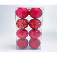 Набор елочочных украшений JT25-A2238 6 см 8 шт Шары КРАСНЫЕ (100)