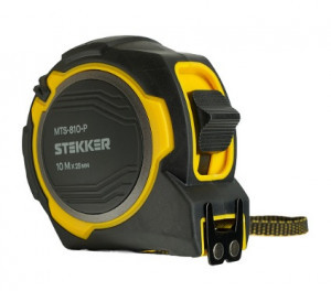 STEKKER Рулетка 10м*25мм, прорезинен.корпус, автостоп, магнит, двухстор.нанесение MTS-810-P 50212