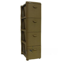 Комод 4-х секционный РОТАНГ узк Бежевый М2814