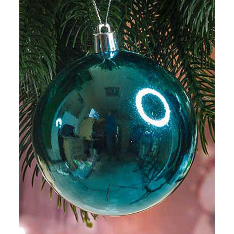 Шар JY-10-7 4шт 8см (глянцевые) бирюзовый (64)