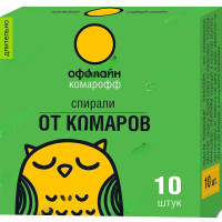 Антикомариные спирали 10 шт Длительно Комарофф оффлайн