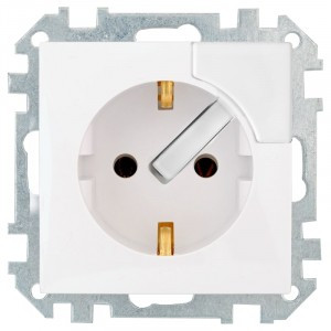 Bylectrica СТИЛЬ мех. розетки земля с выталкивателем вилки белый, (РС16-539)