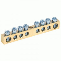 REXANT Шина PE «земля-ноль» 6х9мм 8/1 (8 групп/креп по центру), инд.шк 11-2372