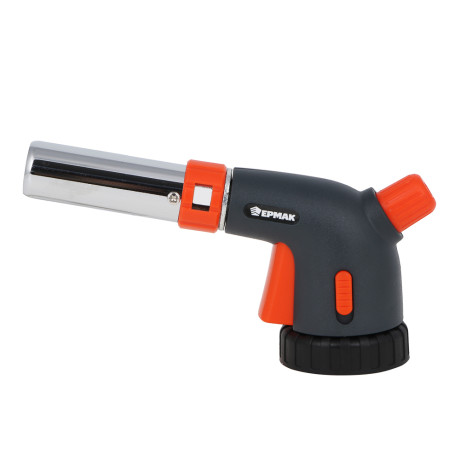 Горелка газ. с керамическим изолятором тм ЕРМАК, регулятор подачи воздуха, кнопка блок., 16x7x5см